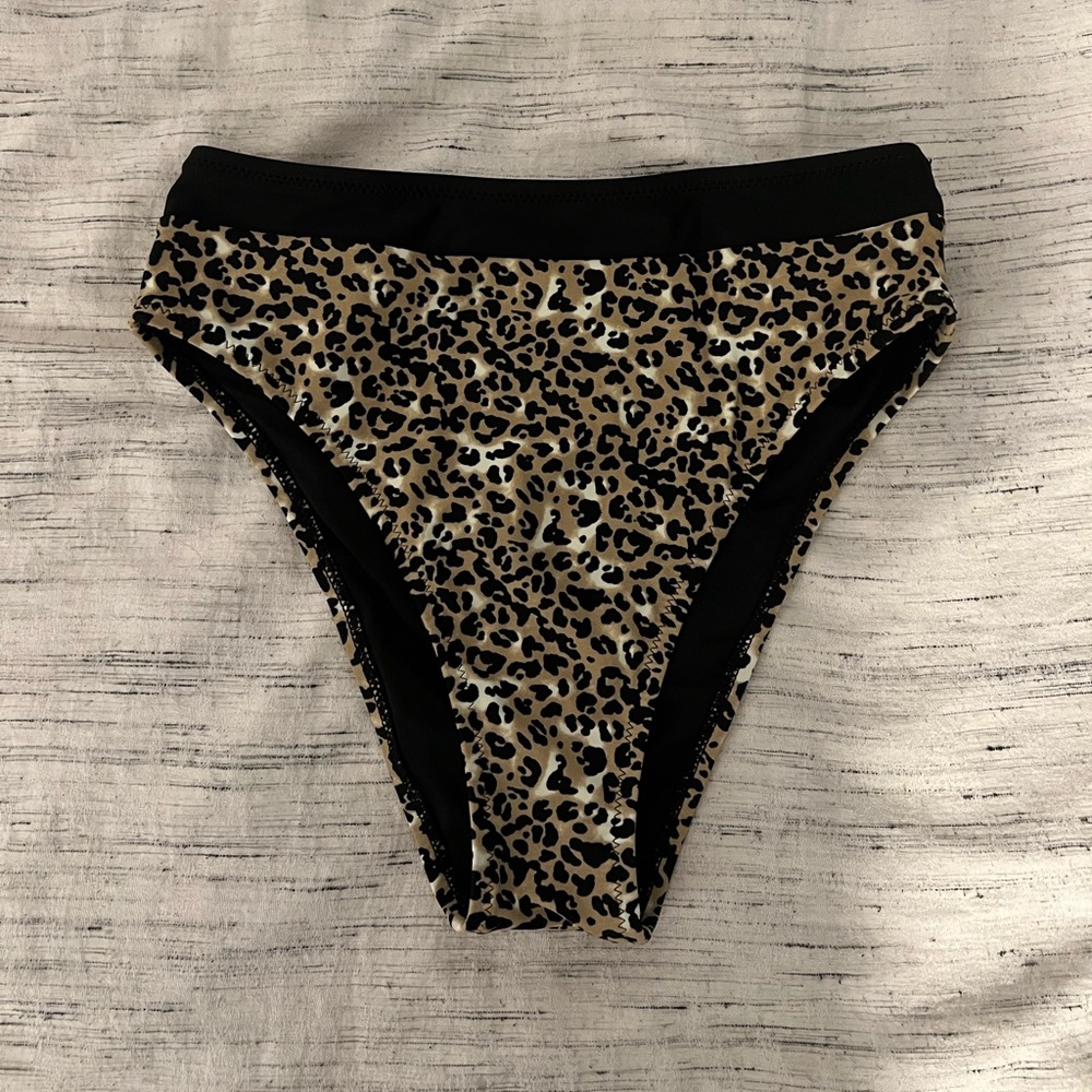 High Rise Cheetah Swimsuit Bottoms